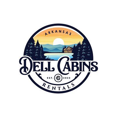 Dell Cabins rentals logo branding graphic design logo