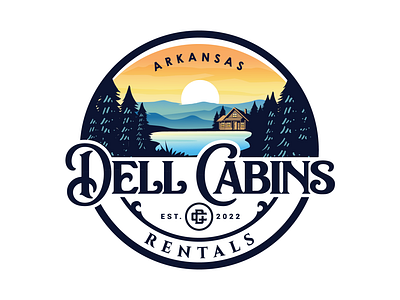 Dell Cabins rentals logo branding graphic design logo