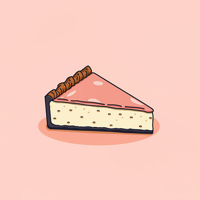 Cheesecake slice ai art art graphic design illustrations logo