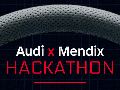 Audi x Mendix Hackathon audi booth car design developer hack hackathon low code mendix promo red steering wheel technology typography