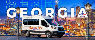 HOP'N GO Tours airport transport banner business cards cover flyer freight header poster shuttle service transportation website banner