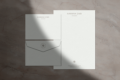 Hannah Zari Interiors Stationery brand identity branding design logo design logo design concept logotype stationery typography visual identity