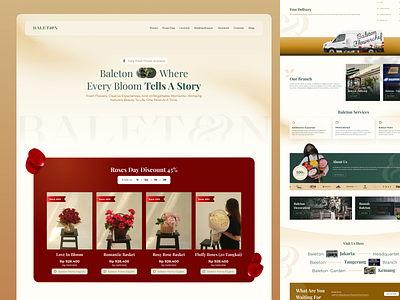 Baleton - Flower Shop Aesthetic E-Commerce Landing Page Website branding flower flower shop flower shop website flower website gradient landing page landing page design ui ui design uiux uiux design ux ux ui ux ui design ux design website website design