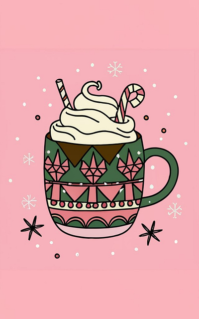 Christmas Hot cocoa ai art ai illustration artwork graphic design logo