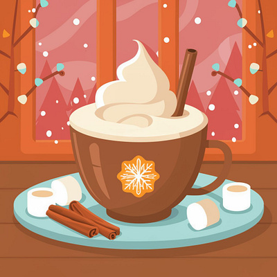 Cinnamon spice latte ai art ai illustration artwork graphic design logo