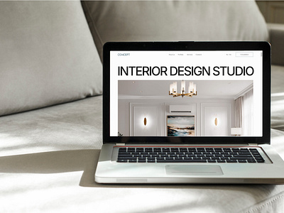 One-page website for interior design studio Concept animation creative design design design inspiration digital design landing page layout design minimalist design modern design one page site tilda ui ui design uiux uiux design user interface web design web development web site website