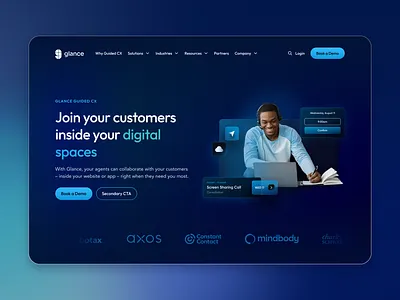 Glance Website Redesign branding design illustration landing page redesign ui web web design