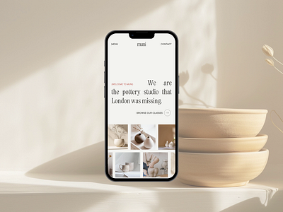 muni pottery studio - website redesign (mobile) classes clean contact design mobile redesign studio ui uidesign website