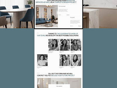 One-page website for interior design studio Concept creative design design inspiration digital design landing page layout design minimalist design modern design one page site tilda ui ui design uiux user experience user interface web design web development website