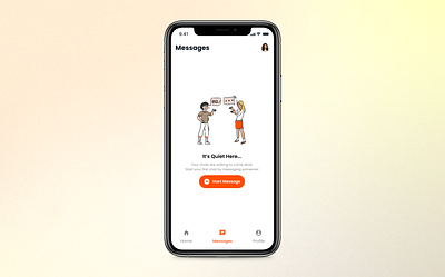 Empty State clean ui empty state message mobile orange ui