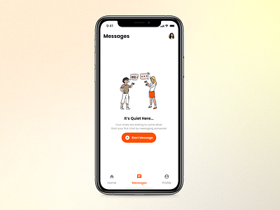 Empty State clean ui empty state message mobile orange ui