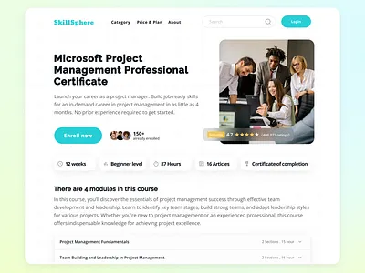 Course Detail Page course course detail page landing page marketing page ui webdesign