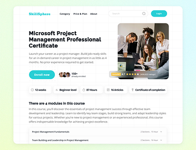 Course Detail Page course course detail page landing page marketing page ui webdesign