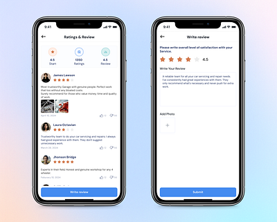 Review page clean feedback mobile review page ui