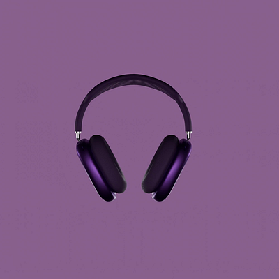 Purple AirPods Max 3d animation graphic design motion graphics