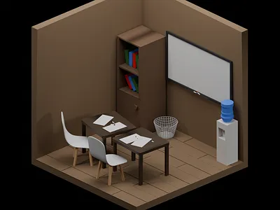 Classroom 3d graphic design