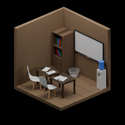 Classroom 3d graphic design