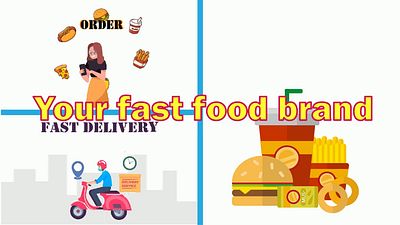 Fast food delivery with after Effect and illustrator 2d 2d explainer after effect animation branding design graphic design illustration illustrator logo motion graphics vector