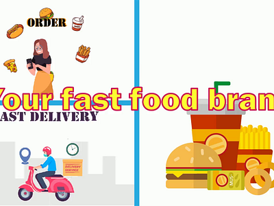 Fast food delivery with after Effect and illustrator 2d 2d explainer after effect animation branding design graphic design illustration illustrator logo motion graphics vector