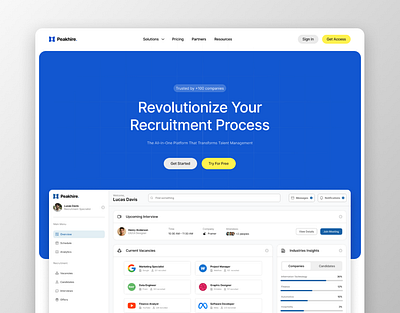 Recruitment SaaS | Landing Page product saas ui uxui web design