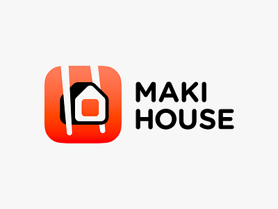 Maki House app branddesign branding cafe clean delivery food house icon icondesign japan logo logotype logotypedesign sushi ui visualidentity