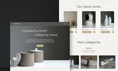 E-commerce | Clay Pottery Website | Terracotta branding logo ui