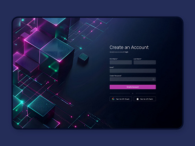 Sign Up / Create Account Page account form interaction log in neon sign in ui user ux web design