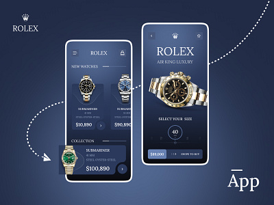 Rolex Mobile UI Design app design graphic design mobile app mobile design mobile ui mobile ui design rolex rolex app ui uiux design watche watches