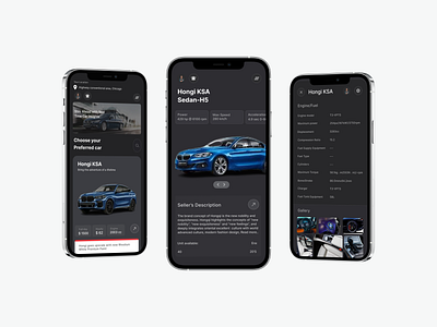 Sedan Cars App - Dark Mode 🌞🌜 branding design typ typography ui ux