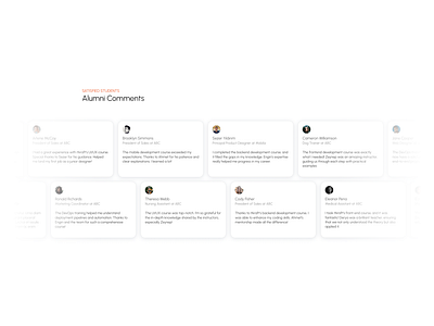 Alumni Comments alumni alumni comments app app design comments section design ui user experience ux website