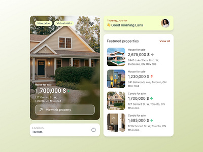 UI for a Real Estate app app design daily ui design home app list view mobile app product design real estate ui ui card ui kit uiux ux