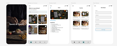 Recipe Mobile App design adobe xd design figma graphic design illustration logo mobile apps typography ui ux