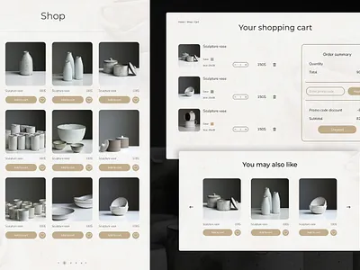 E-commerce | Clay Pottery Studio | Web and Mobile design logo ui