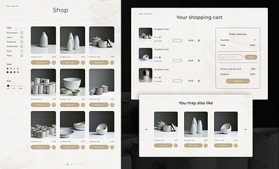 E-commerce | Clay Pottery Studio | Web and Mobile design logo ui