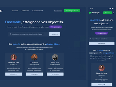 🚀 Kelengo : Website Design Project blue branding button coach colors dark design green landing page logo search ui ux visual identity website
