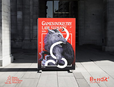 Games Industry Law Summit | Vilnius 2024 branding conference event graphic design illustration poster wolf