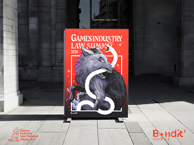 Games Industry Law Summit | Vilnius 2024 branding conference event graphic design illustration poster wolf