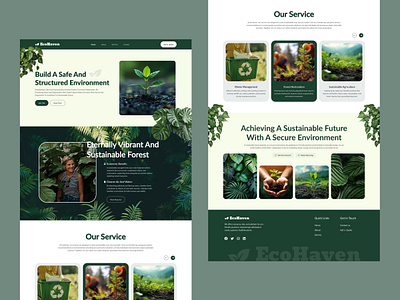 EcoHaven – Sustainable Environment Website Design 🌿 ecofriendly environmentaldesign figma greendesign naturedesign responsivedesign sustainability ui uiux webdesign websitedesign