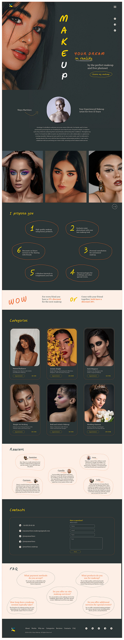 UI/UX | Landing page for makeup artist | Website design landing page makeup ui ux web webdesign