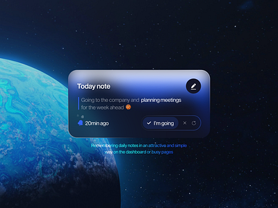 Note Reminder💌 blur component earth edite gradient graphic design landing page meshgradiant minimal modern note product product design reminder task trend ui ui components ux web