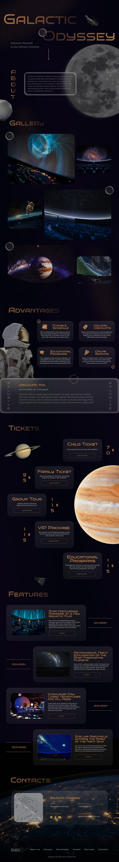 Landing page | WEBSITE for planetarium design landing page ui ux webdesign