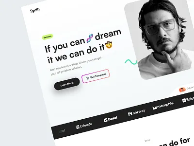 Synth Agency Template | Services agency branding business cms design illustration portfolio template ui webflow
