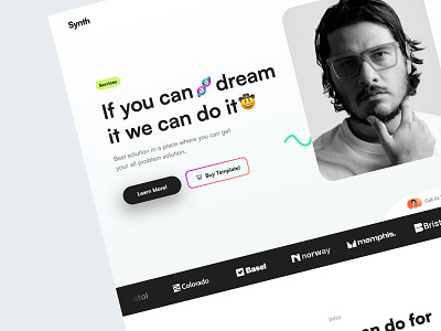 Synth Agency Template | Services agency branding business cms design illustration portfolio template ui webflow