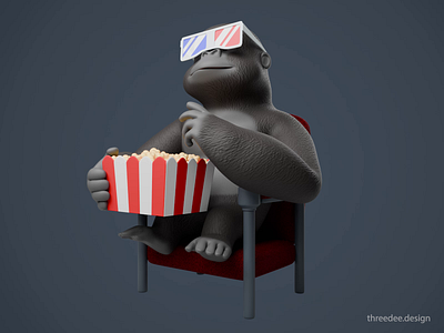 3D gorilla animation 3d 3d animal 3d gorilla 3d mascot animal b3d blender branding cartoon cute design gorilla illustration illustrations loop mascot motion graphics render resources