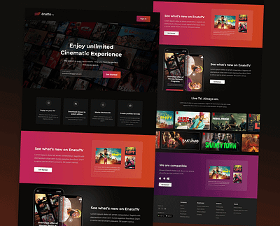 Enatto Tv Cinema Landing page ui