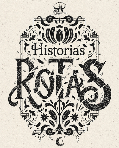 Historias Rotas black carnaval historias illustration logo one tint rotas typography white zingaros