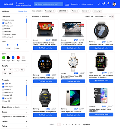 Ecommerce web - Product List Page e commerce product list product list page products store ui ux