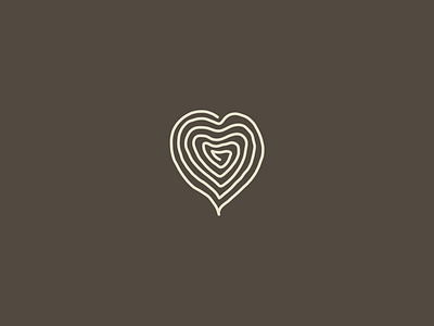 Leaf Heart Thumbprint Logo brown fingerprint heart leaf lineart logo minimal modern