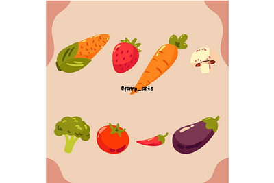 Hand Drawn Healthy Food Elements background carrot collection culinary diet eating elements food fresh fruit health healthy mushroom nature organic protein set symbol vegetable wellness