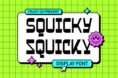 SQUICKY - Retro & Funky Display Font display font font type design typeface vintage